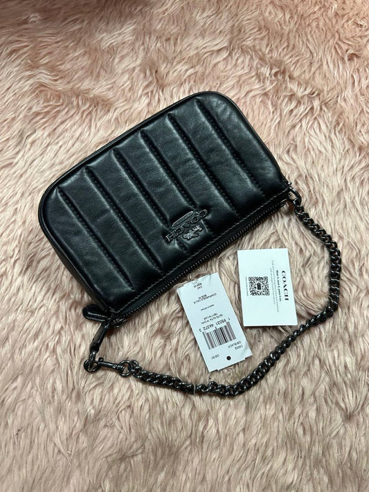 ORIG Preloved COACH Nolita 19 With Chain With Linear Quilting Black Bag