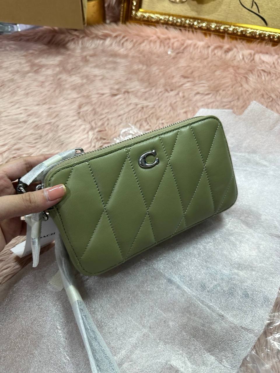ORIG & IMPORTED COACH Retail Kira Crossbody With Pillow Quilting Small Sage Green Bag