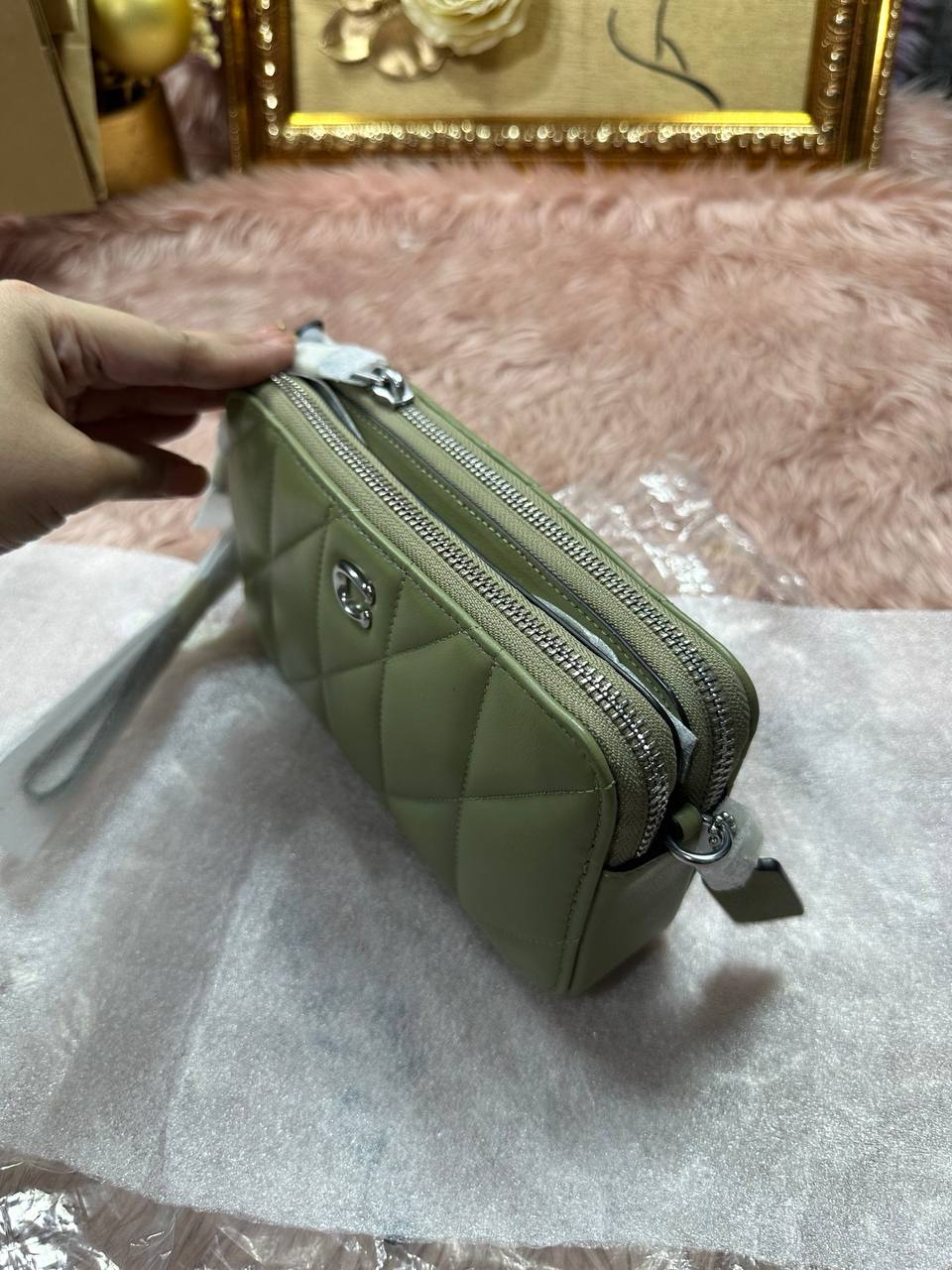 ORIG & IMPORTED COACH Retail Kira Crossbody With Pillow Quilting Small Sage Green Bag