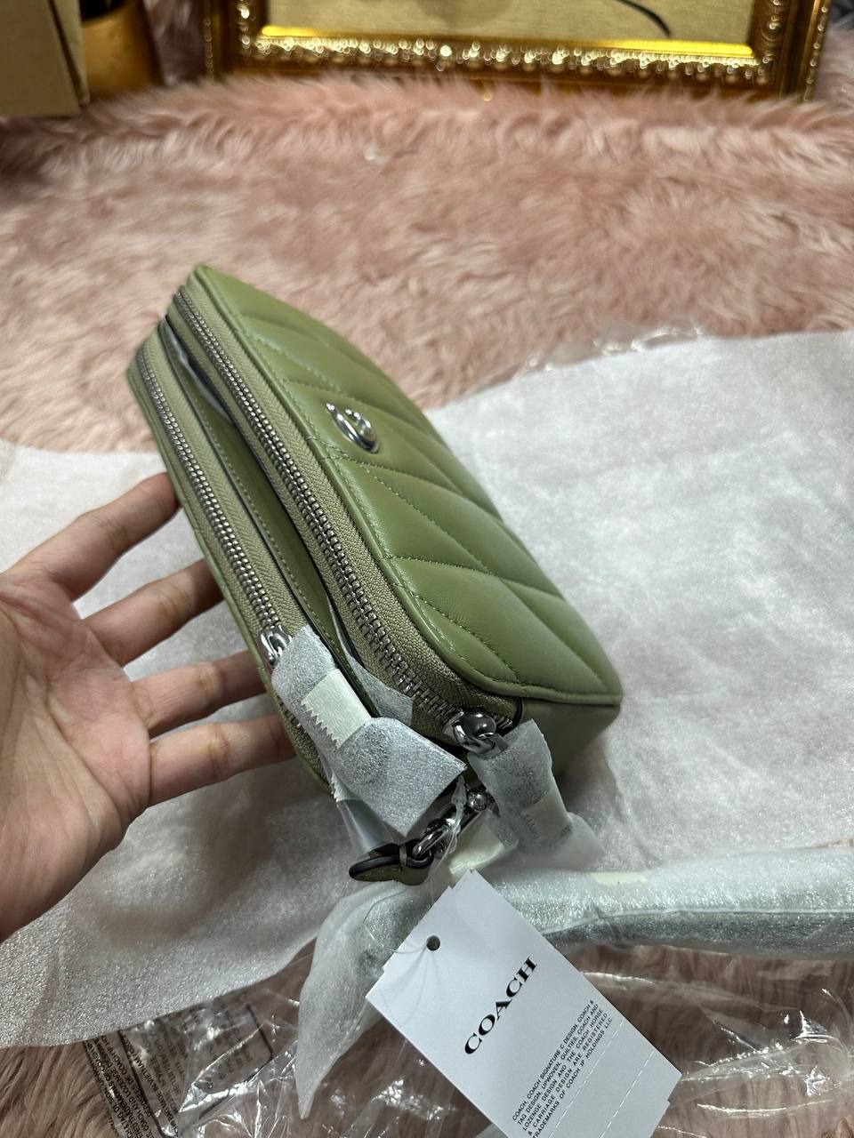 ORIG & IMPORTED COACH Retail Kira Crossbody With Pillow Quilting Small Sage Green Bag