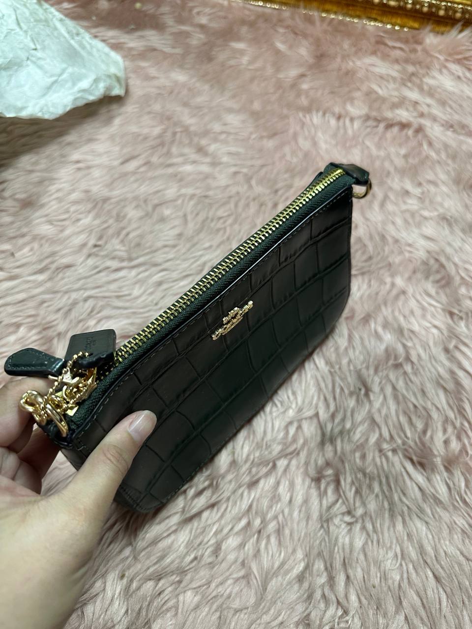 ORIG & IMPORTED COACH Nolita 19 Croc Green Chain Shoulder Bag