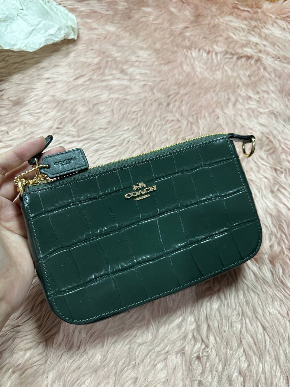 ORIG & IMPORTED COACH Nolita 19 Croc Green Chain Shoulder Bag