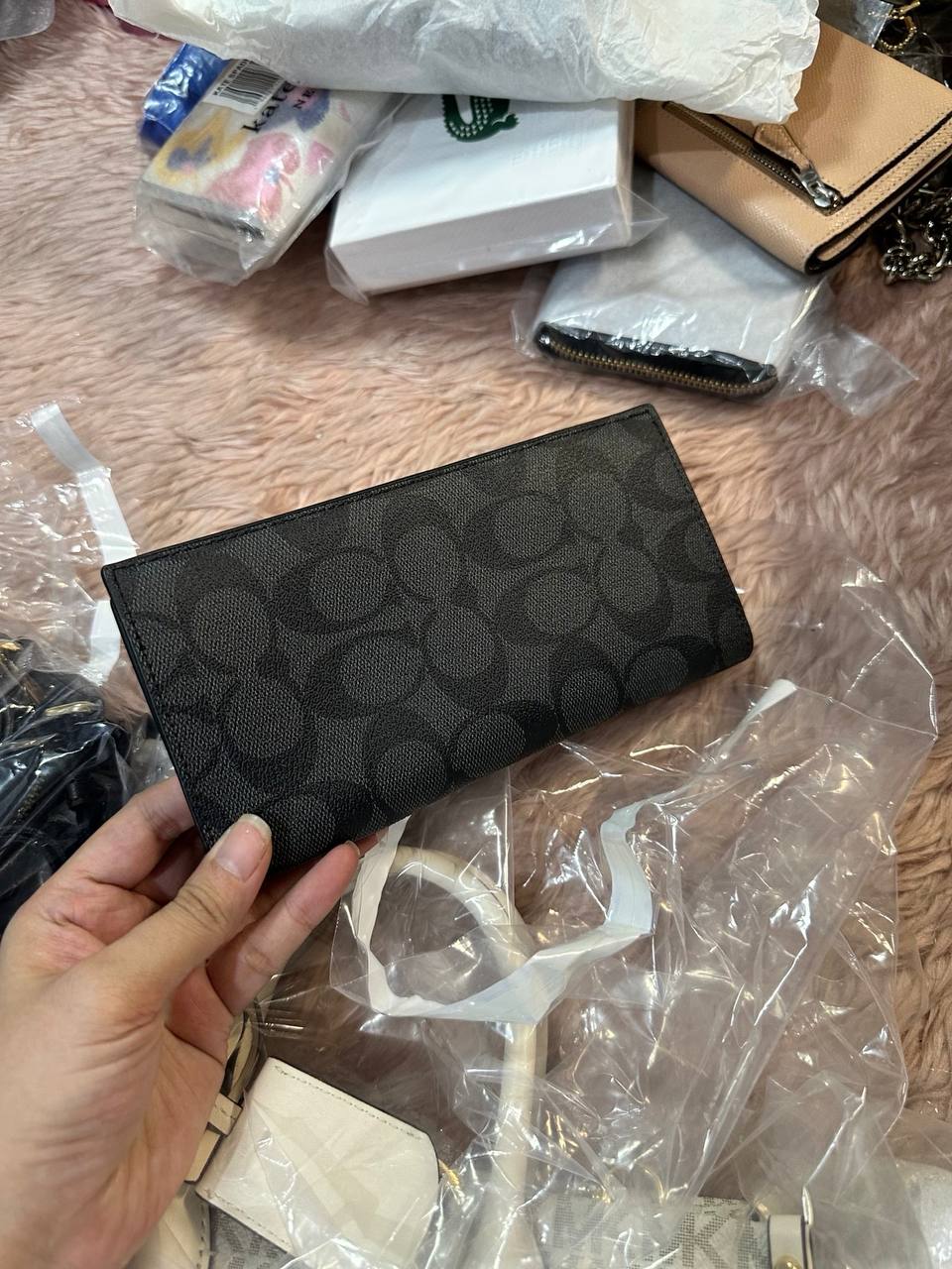 ORIG & IMPORTED COACH Modern Breast Pocket Slim Long Men Wallet Black
