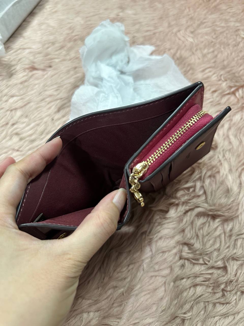ORIG Preloved COACH Snap Wallet In Signature Leather Pink