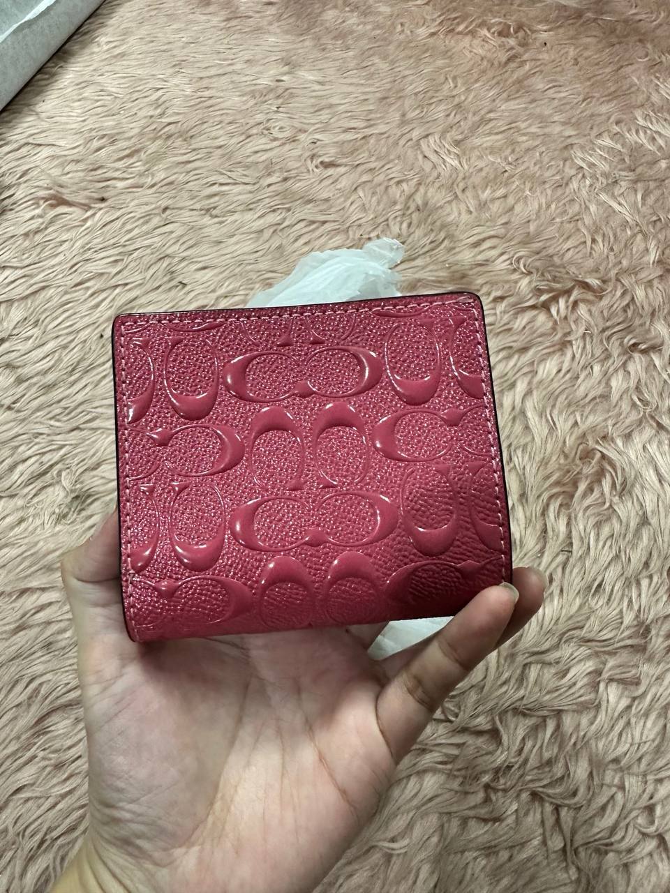 ORIG Preloved COACH Snap Wallet In Signature Leather Pink