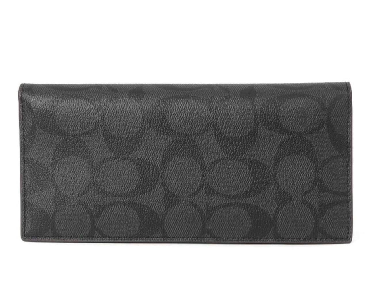 ORIG & IMPORTED COACH Modern Breast Pocket Slim Long Men Wallet Black