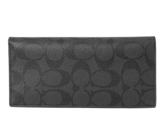 ORIG & IMPORTED COACH Modern Breast Pocket Slim Long Men Wallet Black