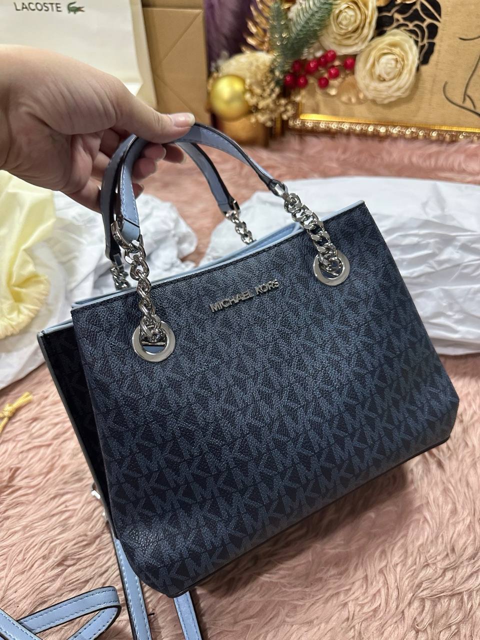 ORIG Preloved Michael Kors MK Teagan Small Crossbody Small Blue Bag