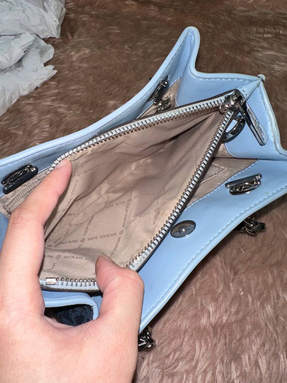 ORIG Preloved Michael Kors MK Teagan Small Crossbody Small Blue Bag