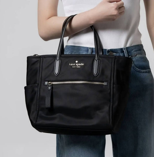 ORIG Preloved Kate Spade KS Chelsea Medium Satchel Nylon Black Bag