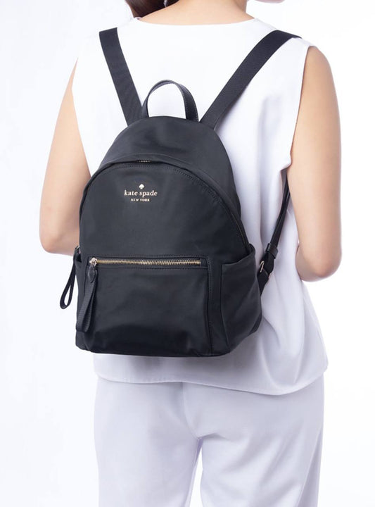 ORIG Preloved Kate Spade KS Chelsea Medium Backpack Black Nylon Bag