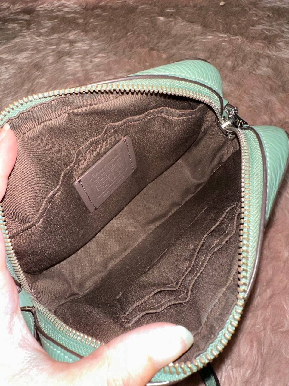 ORIG Preloved Disney X Coach RARE Mini Camera Bag With Tiana Green Small Bag