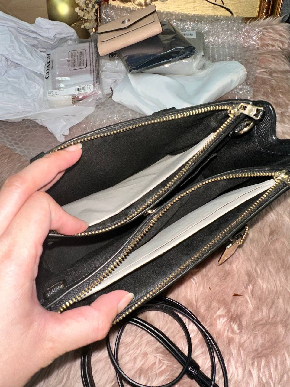 ORIG Preloved COACH Mini Surrey Carryall Black Small Bag