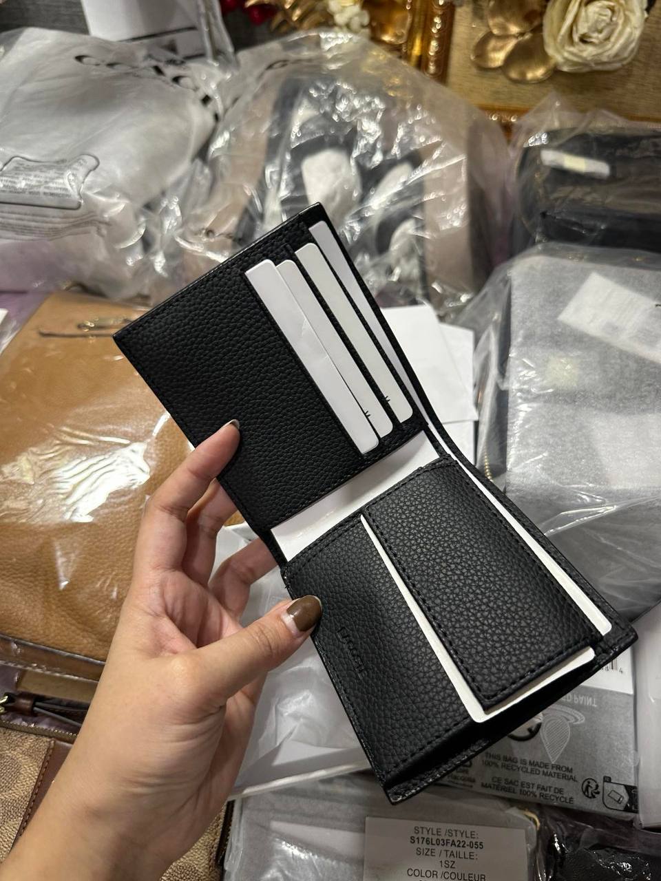 ORIG & IMPORTED Lacoste Medium Billfold Coin Black Men Wallet NH4774OR