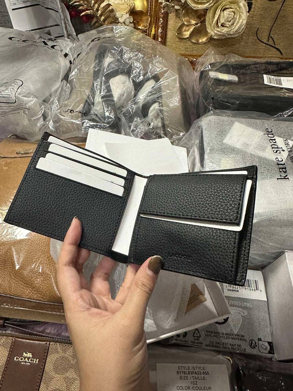 ORIG & IMPORTED Lacoste Medium Billfold Coin Black Men Wallet NH4774OR