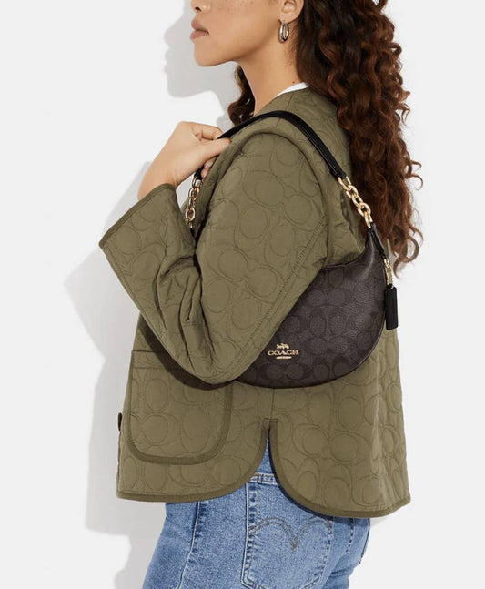ORIG & IMPORTED Coach Payton Hobo Bag In Signature Canvas Brown Black