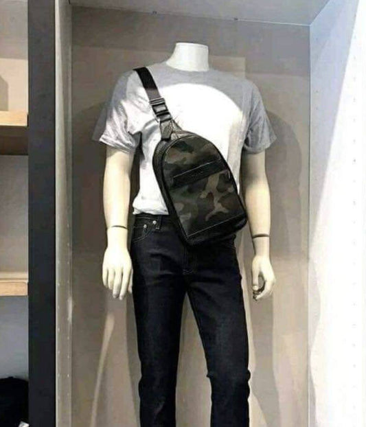 ORIG Preloved Coach Charles Pack with Camo Print Green Men Bag