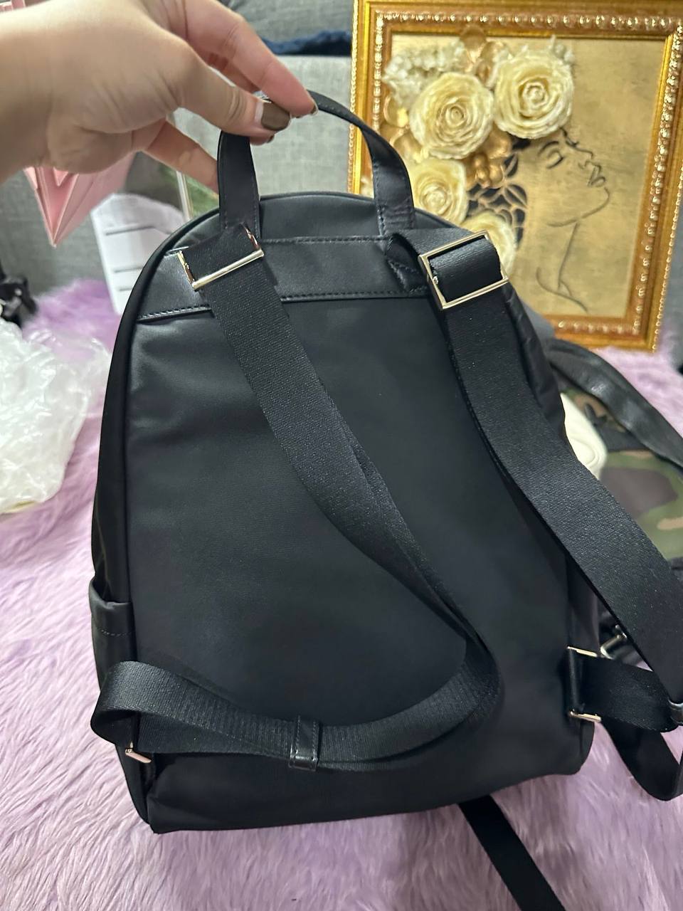 ORIG Preloved KateSpade KS Chelsea Medium Backpack Black Nylon Bag