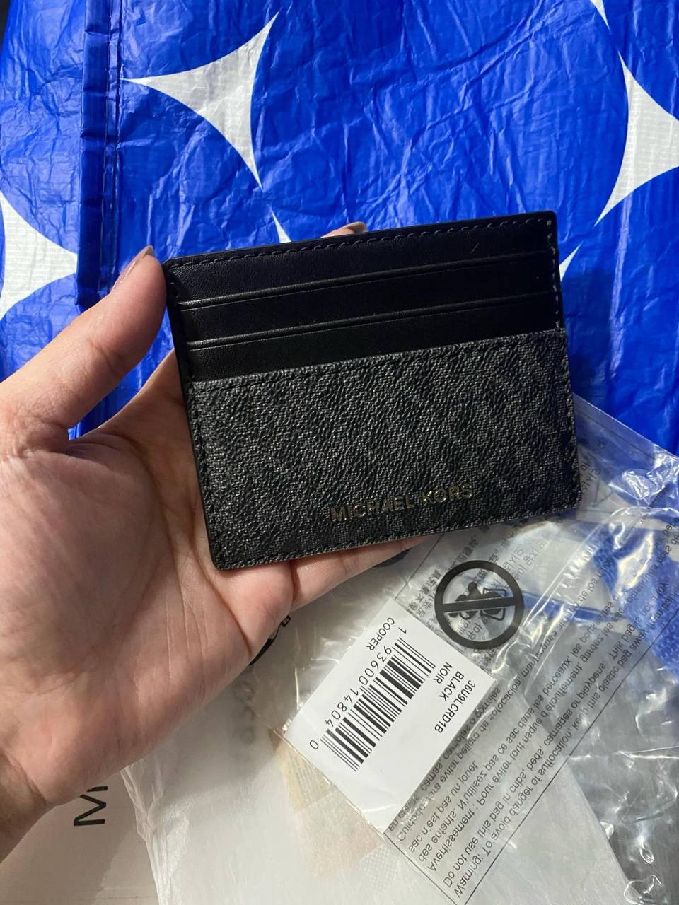 ORIG & IMPORTED Michael Kors MK Cooper Signature Logo Card Case Men Black Wallet