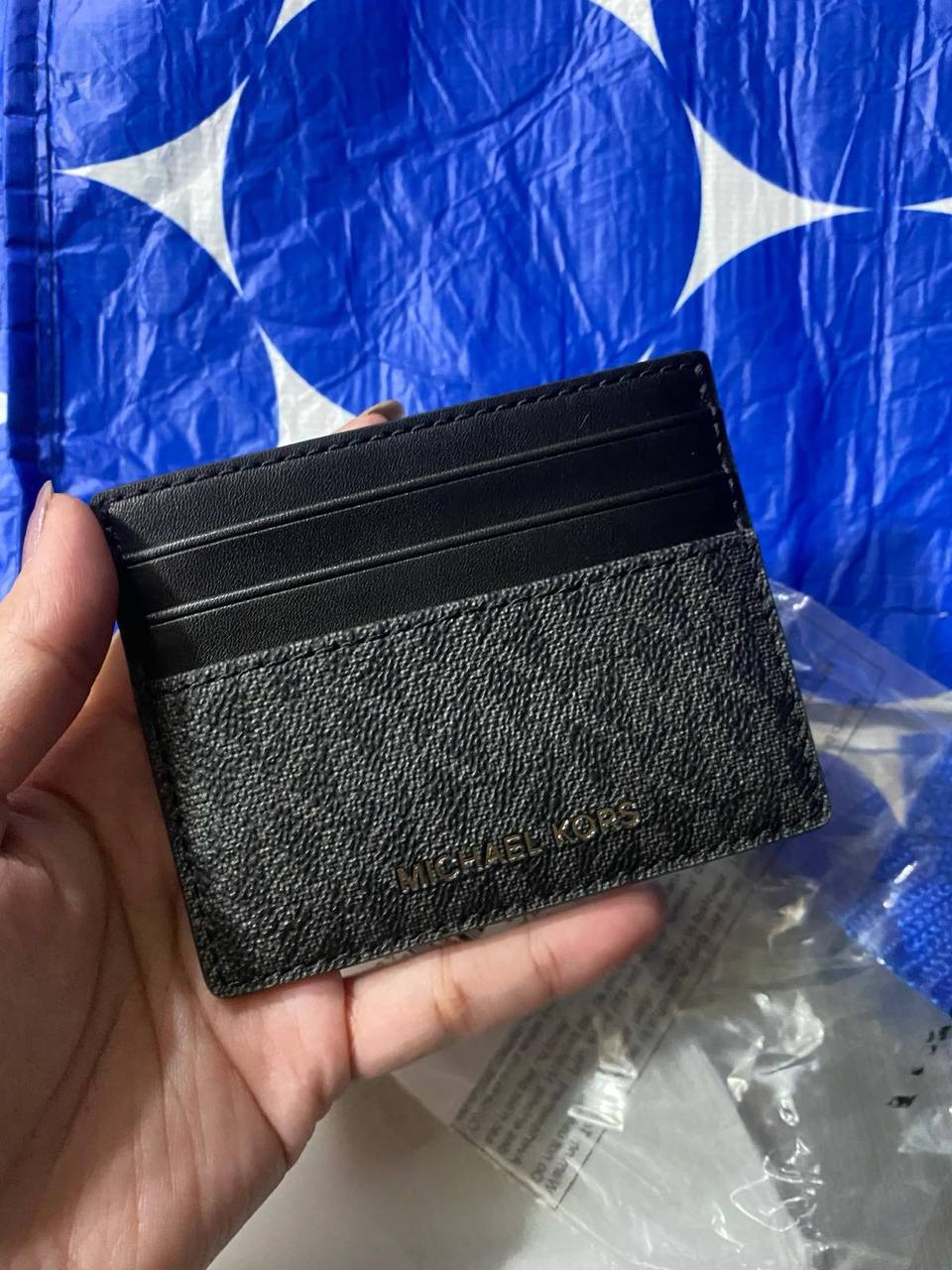 ORIG & IMPORTED Michael Kors MK Cooper Signature Logo Card Case Men Black Wallet