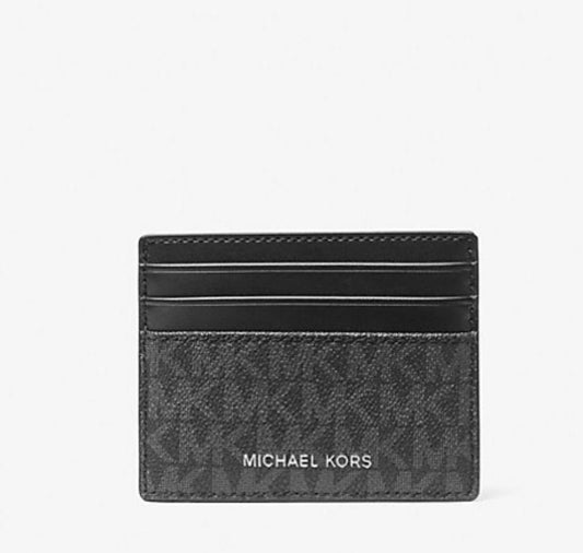 ORIG & IMPORTED Michael Kors MK Cooper Signature Logo Card Case Men Black Wallet