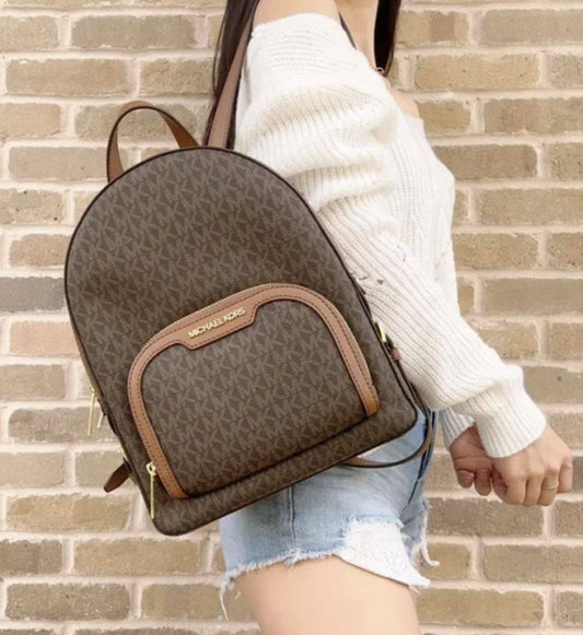 ORIG Preloved Michael Kors MK Jaycee Medium Brown Backpack Bag