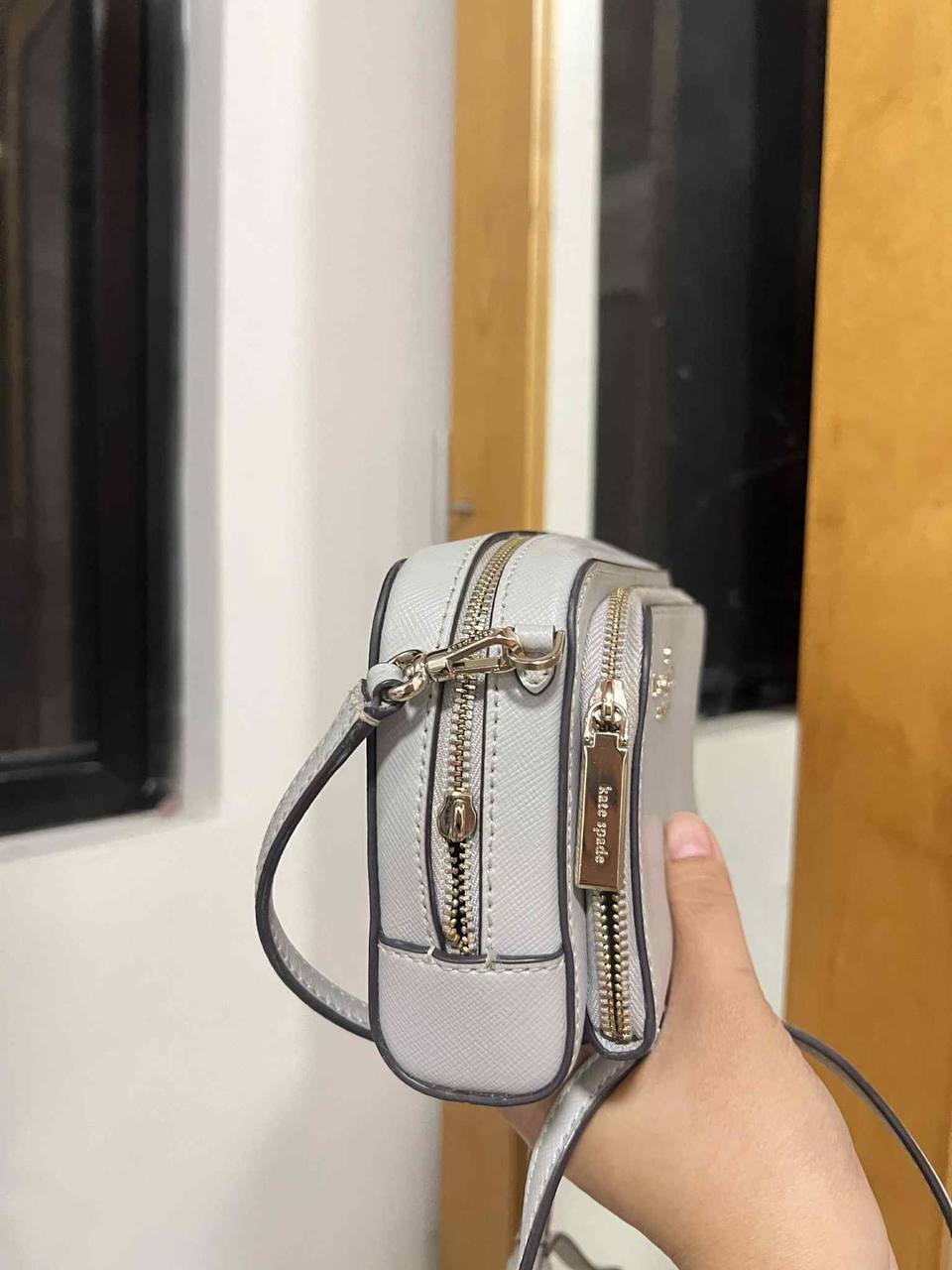 ORIG Preloved Kate Spade KS Staci Dual Zip Around Crossbody Small Lilac Bag