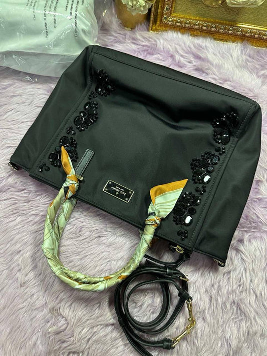 ORIG Preloved Kate Spade KS Wilson Road Alyse Tote Nylon Crossbody Black Bag