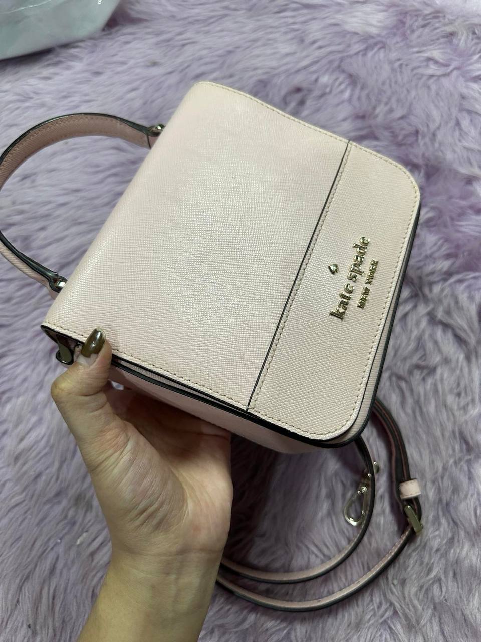 ORIG Preloved Kate Spade KS Staci Square Crossbody Pink Bag