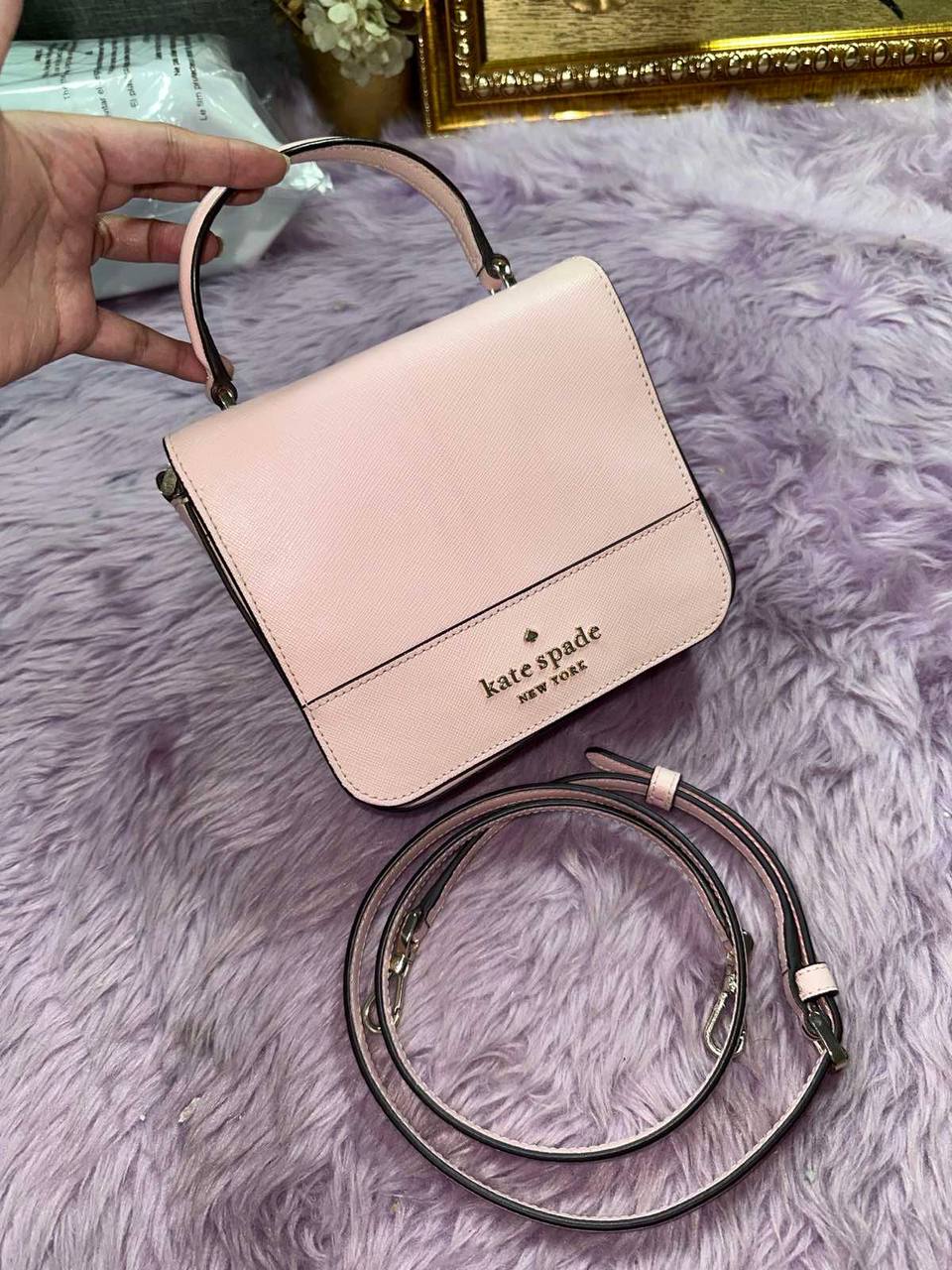 ORIG Preloved Kate Spade KS Staci Square Crossbody Pink Bag