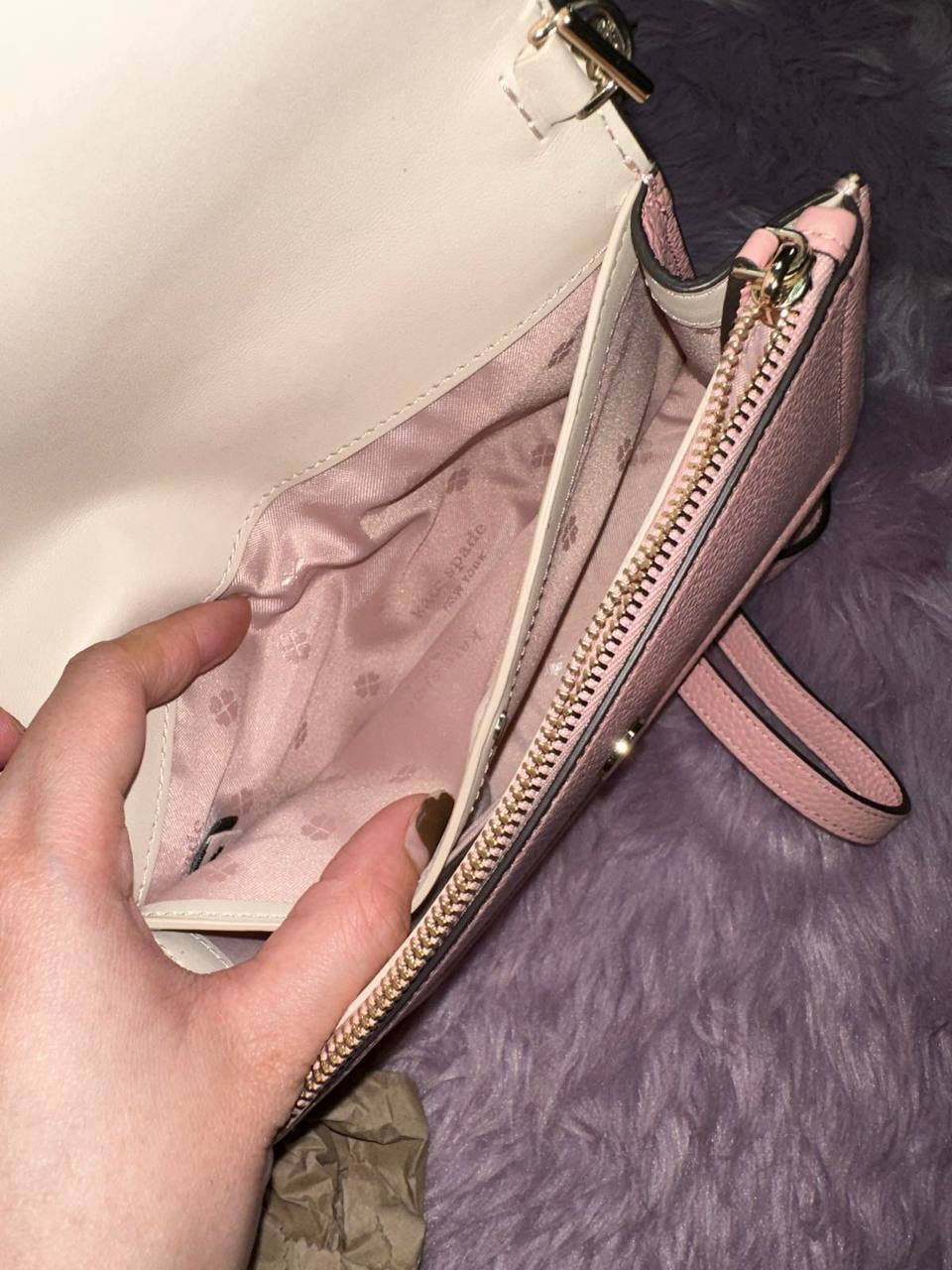 ORIG Preloved Kate Spade KS Knott Flap Crossbody Pink Small Phone Bag