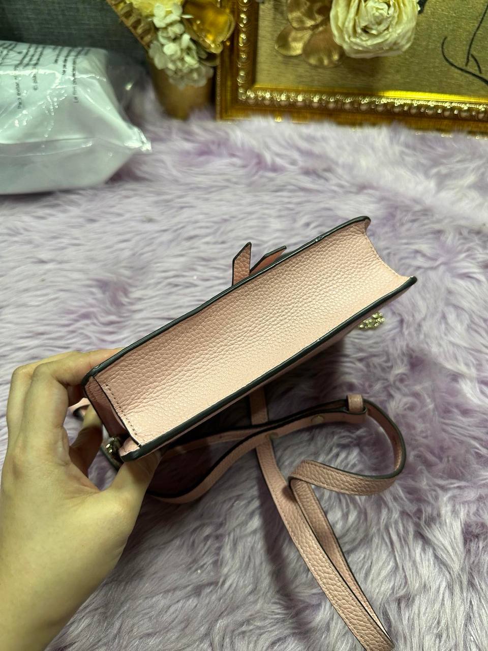 ORIG Preloved Kate Spade KS Knott Flap Crossbody Pink Small Phone Bag