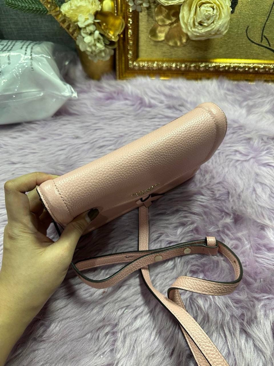 ORIG Preloved Kate Spade KS Knott Flap Crossbody Pink Small Phone Bag