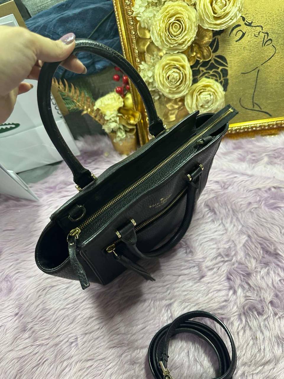 ORIG Preloved Kate Spade KS Chester Street Small Allyn Satchel Black Bag