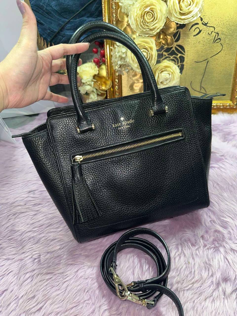 ORIG Preloved Kate Spade KS Chester Street Small Allyn Satchel Black Bag