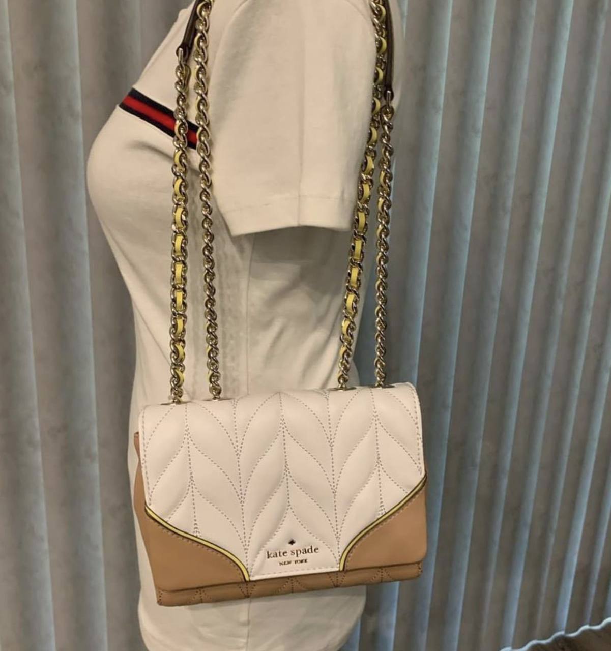 ORIG Preloved Kate Spade KS Emelyn Mini Briar Lane Quilted Chain Crossbody Brown Bag