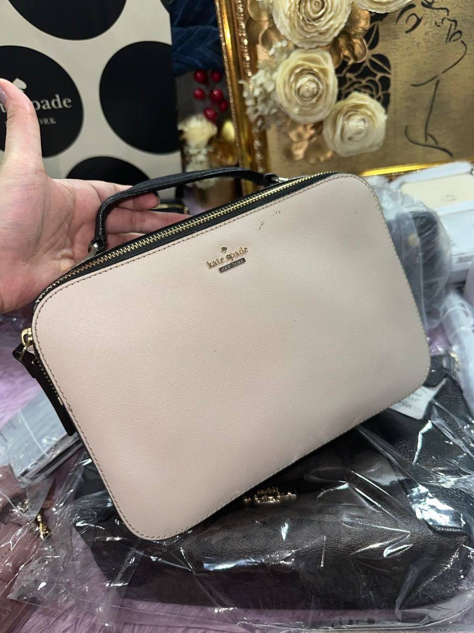 ORIG Preloved Kate Spade KS Cameron Street Large Juliet Crossbody Beige Bag