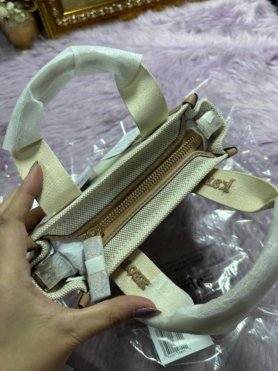 ORIG & IMPORTED Kate Spade KS Kip Canvas Mini Tote Beige Bag