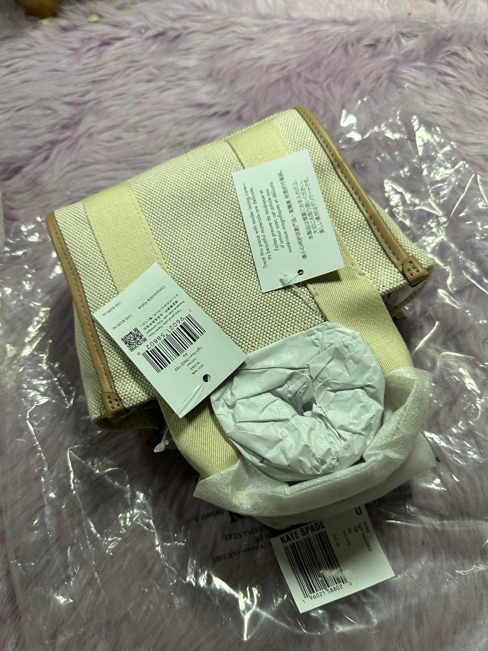 ORIG & IMPORTED Kate Spade KS Kip Canvas Mini Tote Beige Bag