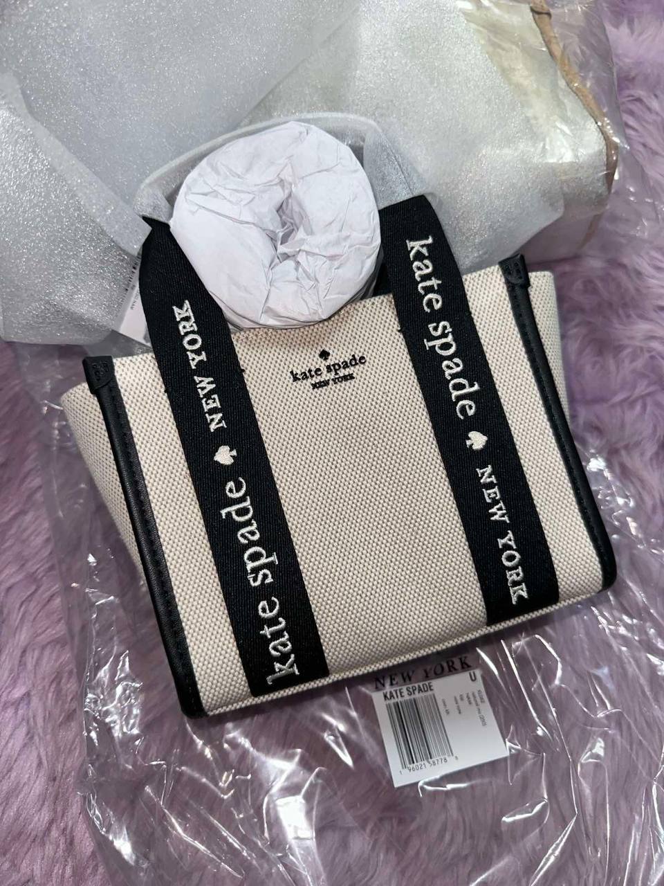 ORIG & IMPORTED Kate Spade KS Kip Canvas Mini Tote Beige Bag