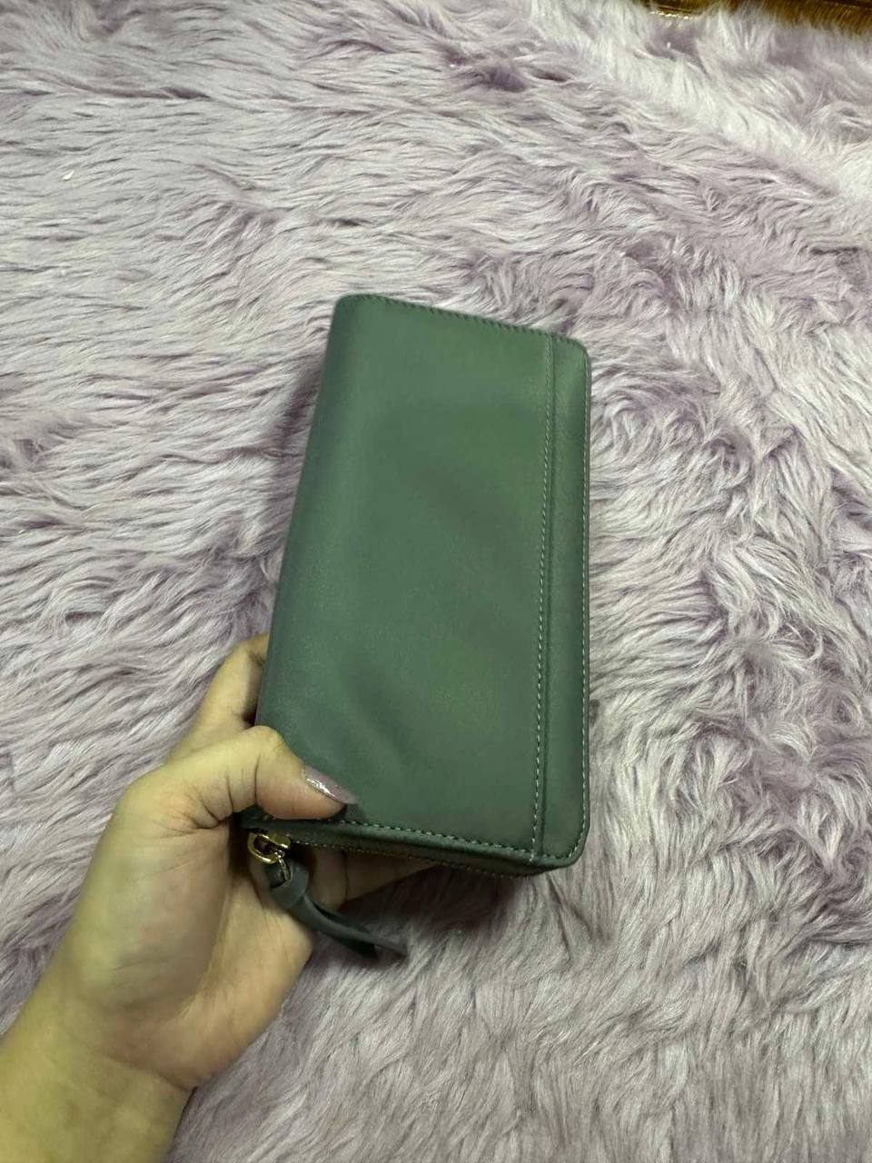ORIG Preloved Kate Spade KS Wilson Road Neda Nylon Long Gray Wallet