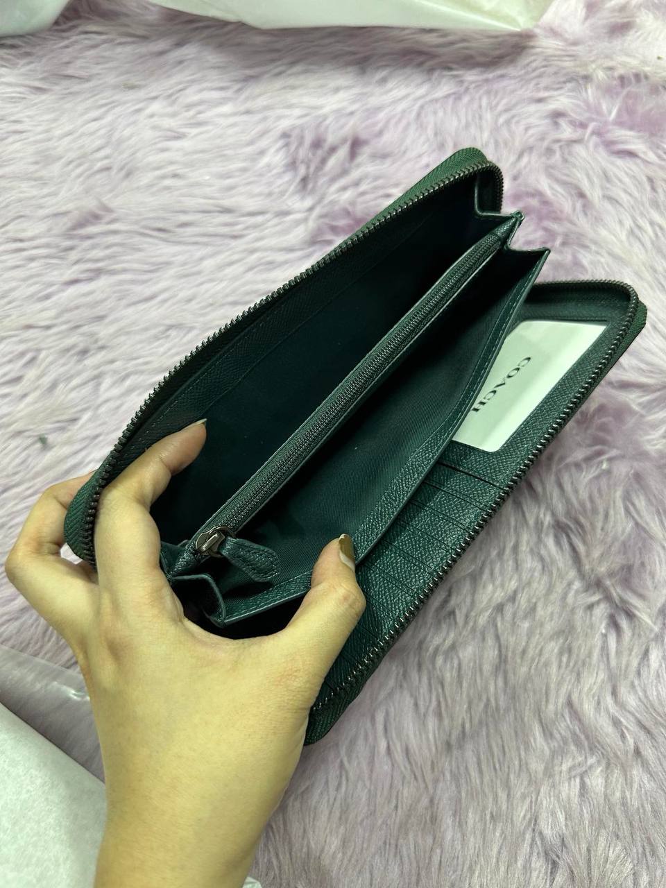 ORIG & IMPORTED Coach Continental Long Blue Green Wallet Wristlet