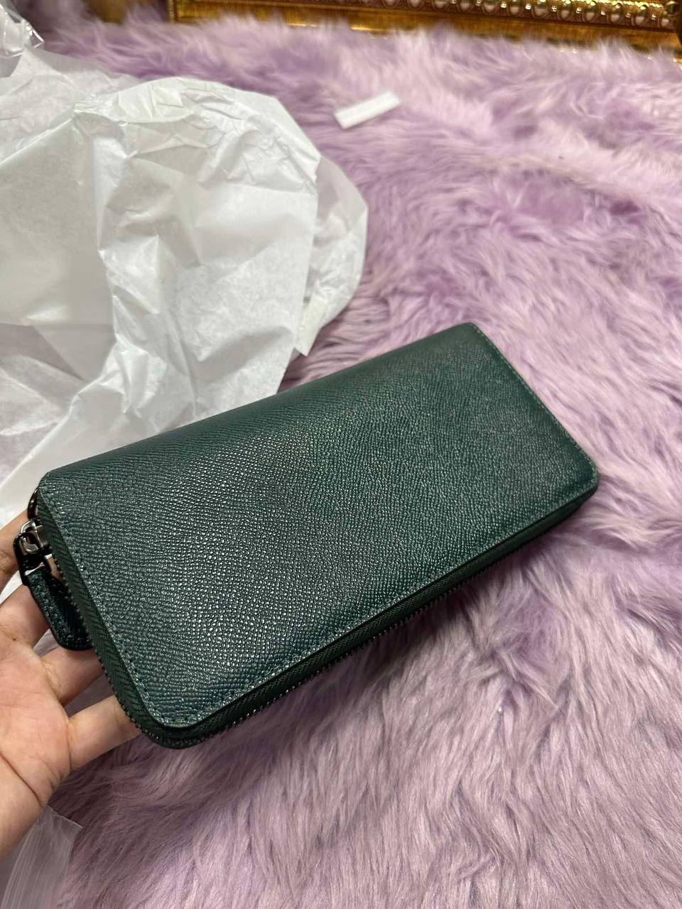 ORIG & IMPORTED Coach Continental Long Blue Green Wallet Wristlet
