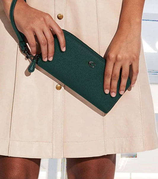 ORIG & IMPORTED Coach Continental Long Blue Green Wallet Wristlet