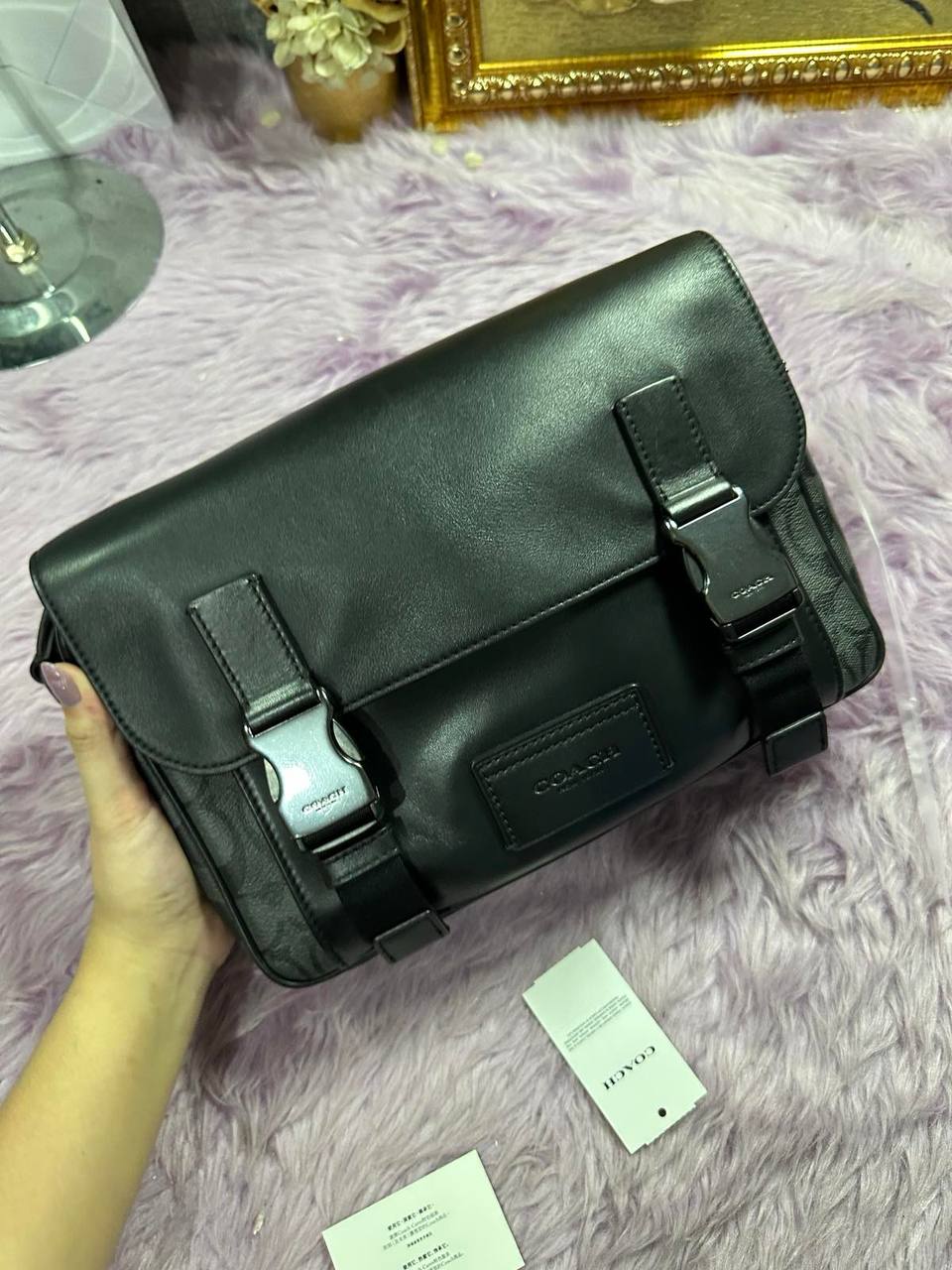 ORIG Preloved Coach Track Crossbody Men Black Bag