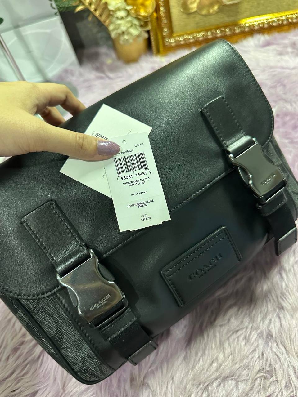 ORIG Preloved Coach Track Crossbody Men Black Bag