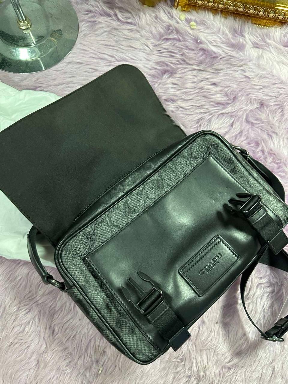 ORIG Preloved Coach Track Crossbody Men Black Bag