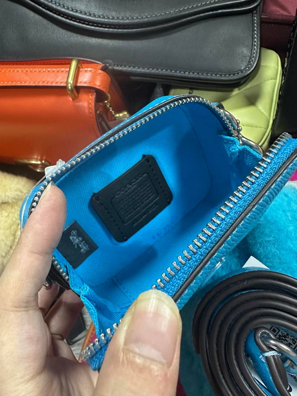ORIG & IMPORTED Coach Crossbody Pouch Micro Bag Pink / Blue / Orange