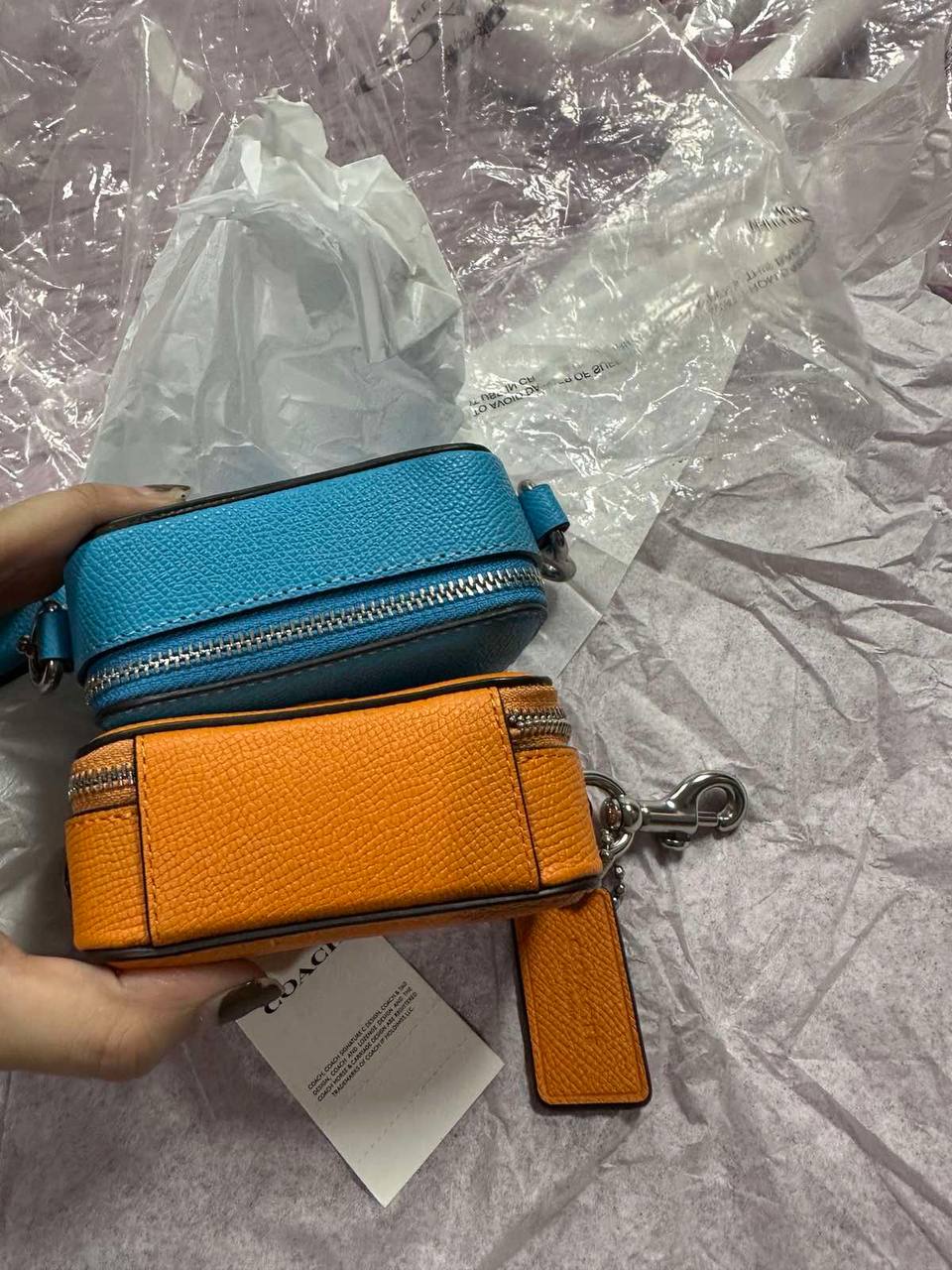 ORIG & IMPORTED Coach Crossbody Pouch Micro Bag Pink / Blue / Orange
