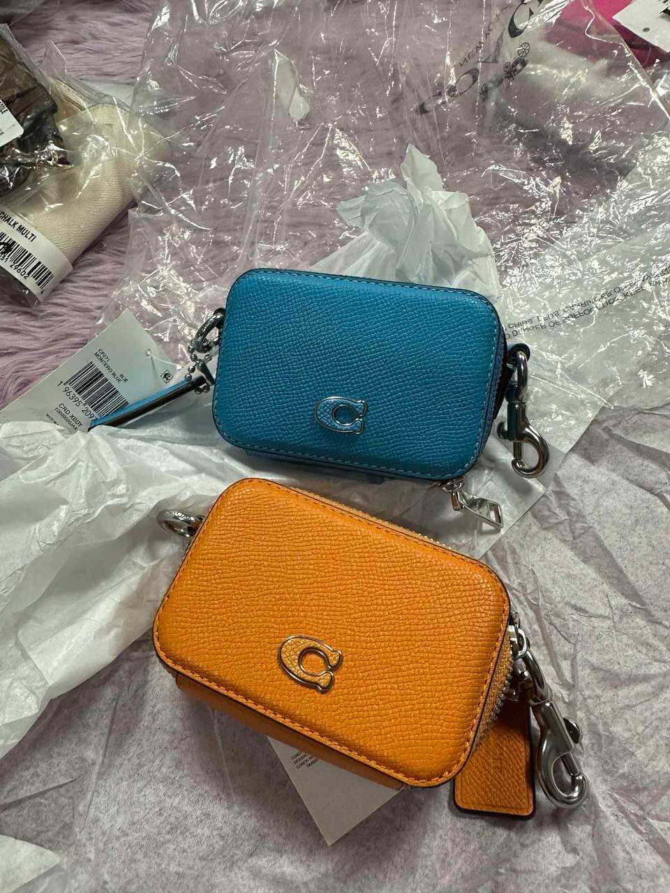 ORIG & IMPORTED Coach Crossbody Pouch Micro Bag Pink / Blue / Orange